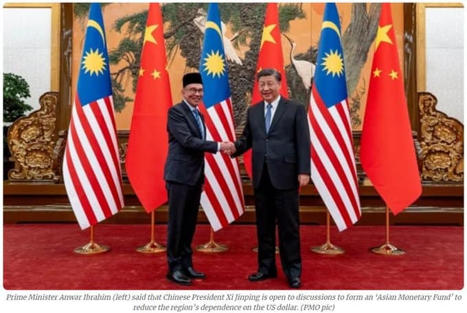 China and Malaysia consider creating an Asian Monetary Fund to reduce reliance on US dollar